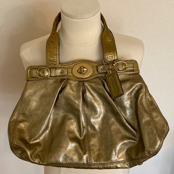 Coach Handbags - Coach Purse Gold Handbag Satchel